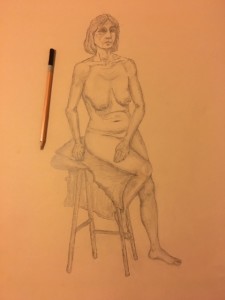 Women on Chair 2 - Pencil on Paper