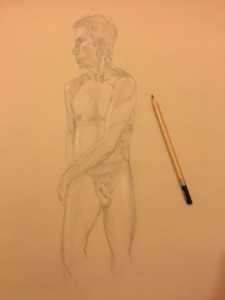 Man on Chair - Pencil on Paper