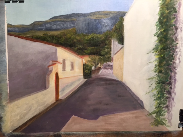 Spanish Street - Oil on Canvas