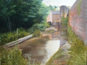 Watermill - Oil on paper